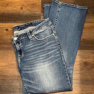 VIGOSS Jeans Women's Size 20/32 Blue Slim Boot Heritage Fit Distress Jeans